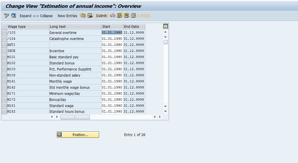 SAP TCode S_AHR_61003706 - IMG activity: OHAEST001