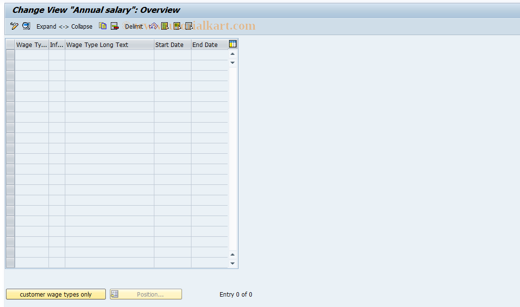 SAP TCode S_AHR_61003719 - IMG-Aktivität: OHASTA013