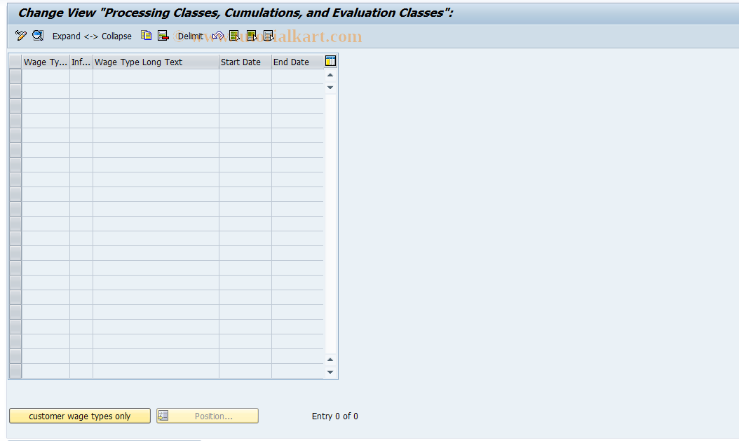 SAP TCode S_AHR_61003724 - IMG-Aktivität: OHASTA010