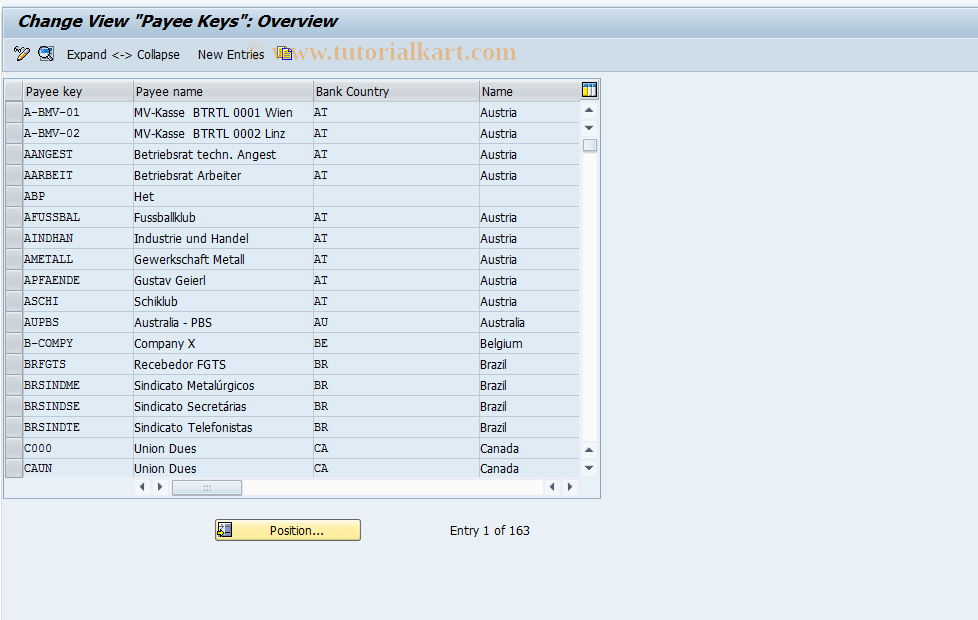 SAP TCode S_AHR_61003749 - IMG-Aktivität: OHASGA002