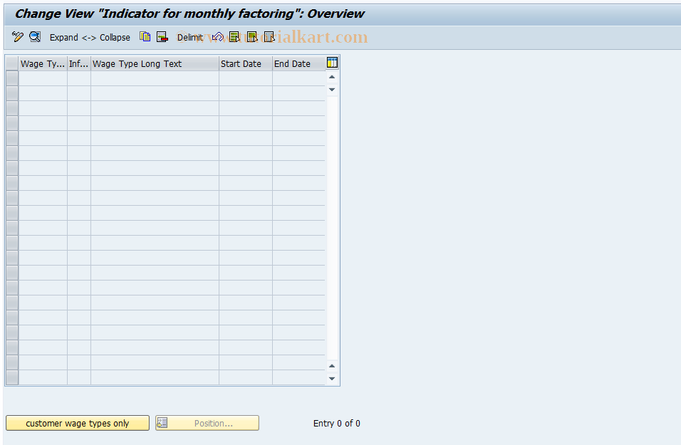 SAP TCode S_AHR_61003765 - IMG-Aktivität: OHARKF002