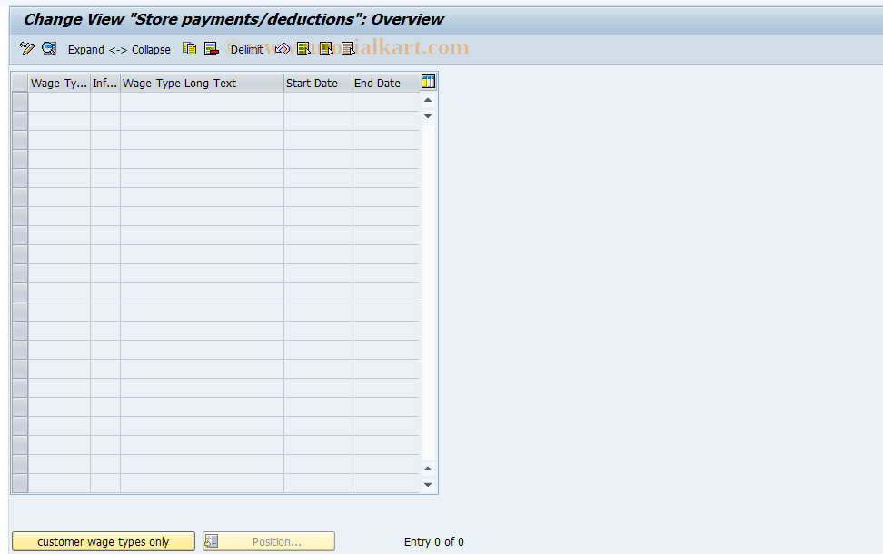 SAP TCode S_AHR_61003774 - IMG-Aktivität: OHARSL002