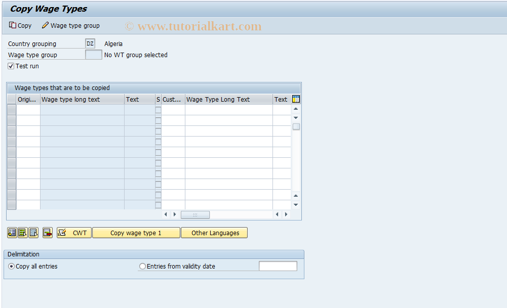 SAP TCode S_AHR_61003806 - IMG-Aktivität: OHARUM107