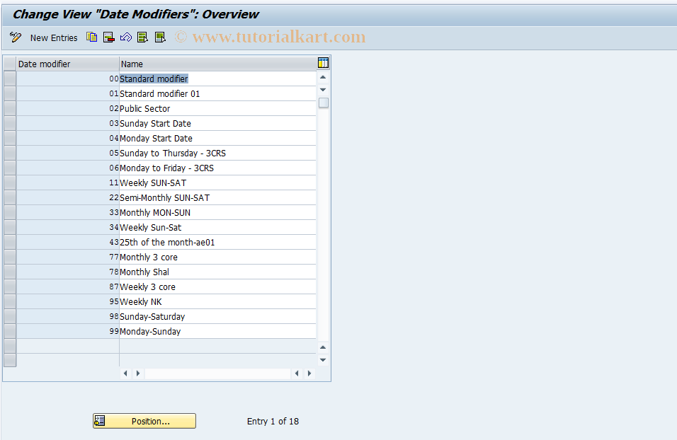 SAP TCode S_AHR_61003818 - IMG-Aktivität: OHARUM014