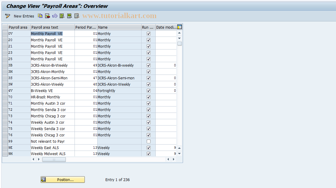 SAP TCode S_AHR_61003822 - IMG-Aktivität: OHARUM006