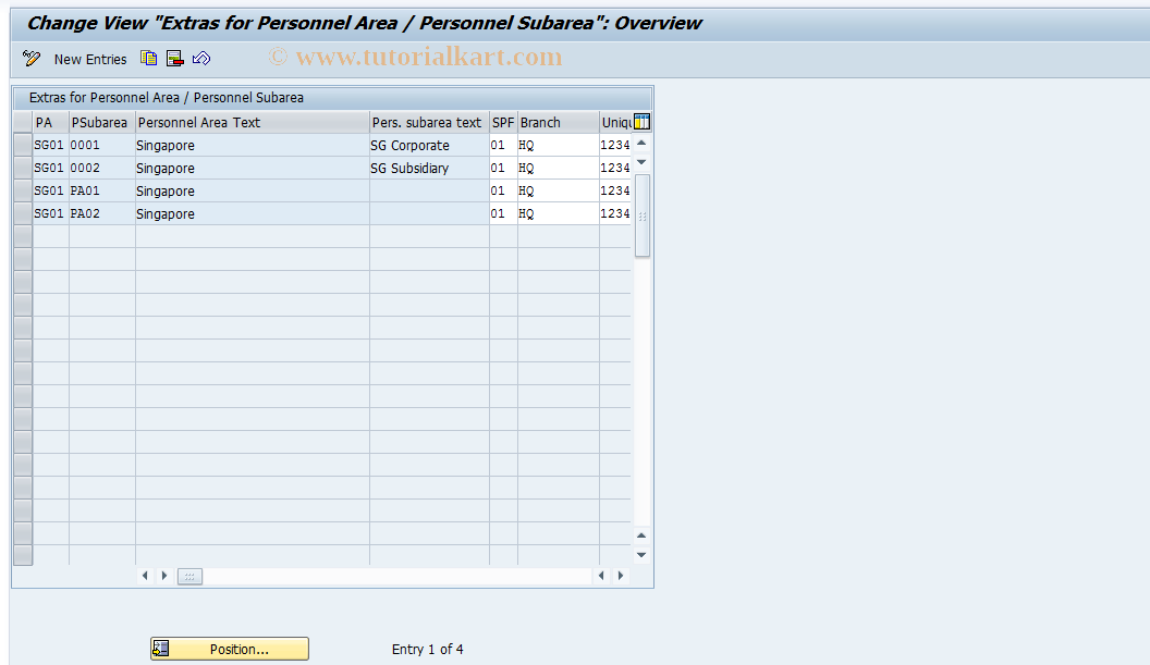 SAP TCode S_AHR_61003835 - IMG-Aktivität: OHIRAO001