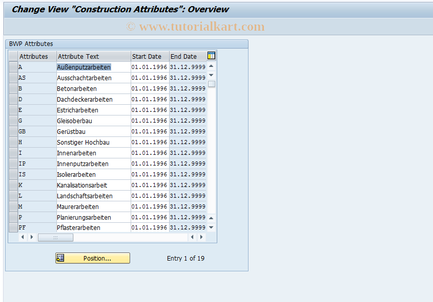 SAP TCode S_AHR_61003878 - IMG Activity: OHADBLS100