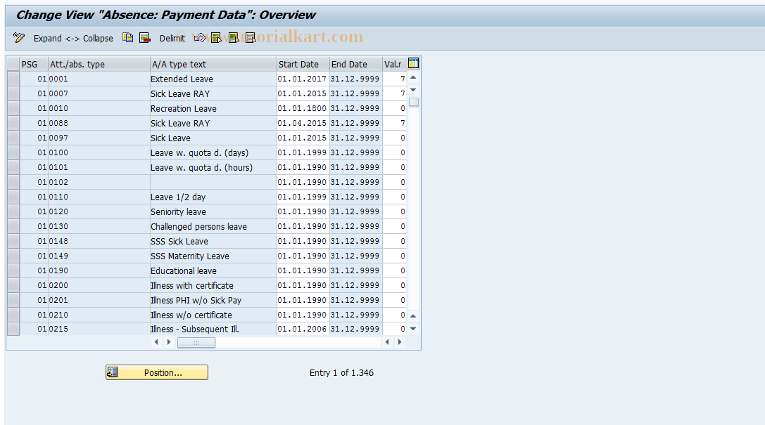 SAP TCode S_AHR_61003900 - IMG-Aktivität: OHARAB002