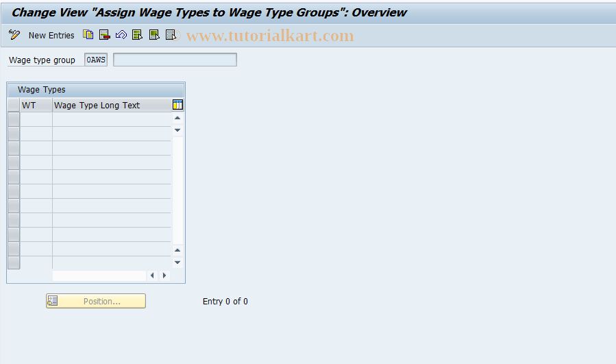 SAP TCode S_AHR_61003955 - IMG-Aktivität: OHARAWS003