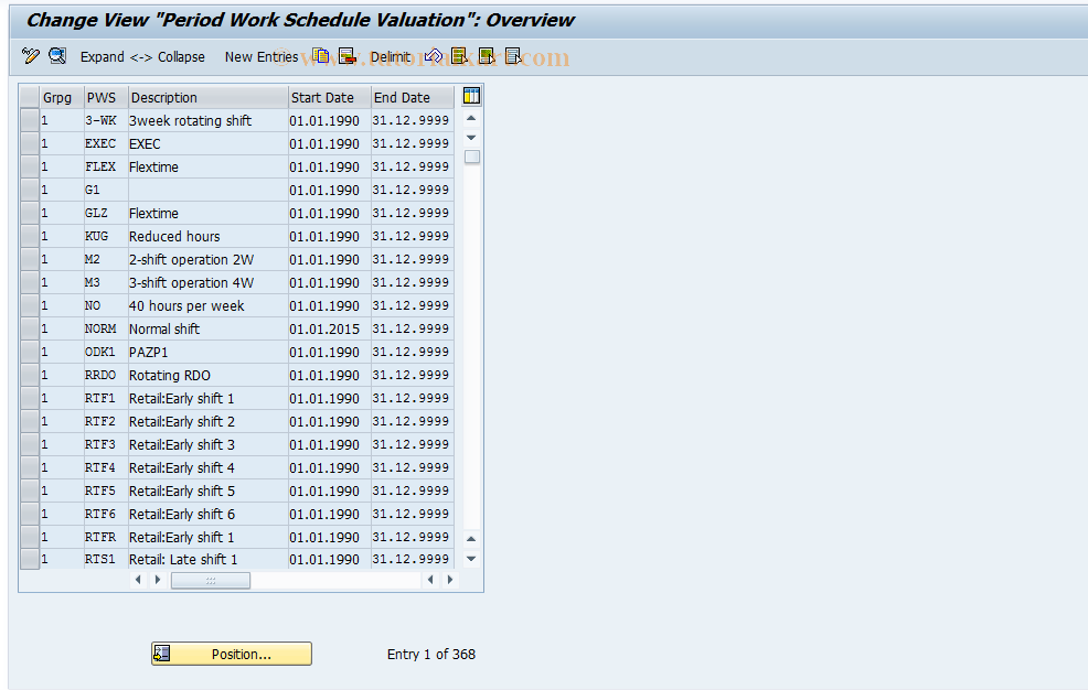 SAP TCode S_AHR_61003967 - IMG-Aktivität: OHASRE045