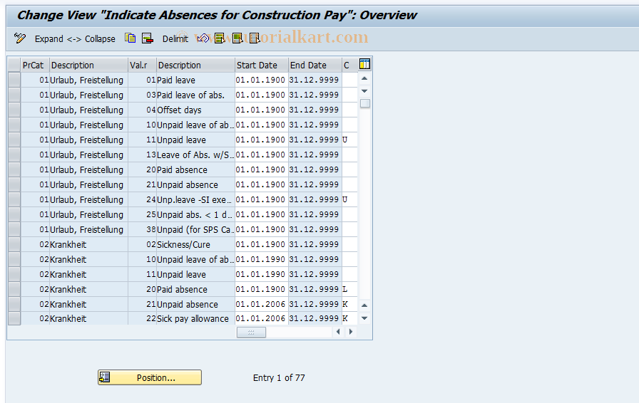 SAP TCode S_AHR_61003977 - IMG Activity: OHADBLU233