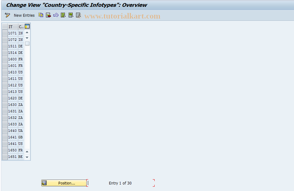 SAP TCode S_AHR_61003990 - IMG Activity: SIMG_CFMENUOHP2NI