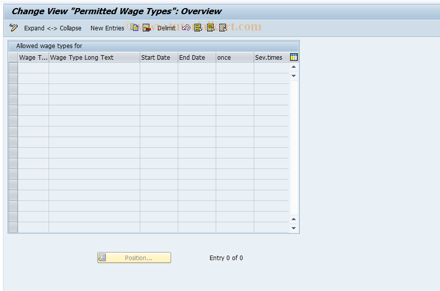 SAP TCode S_AHR_61004014 - IMG-Aktivität: OHARAWS001