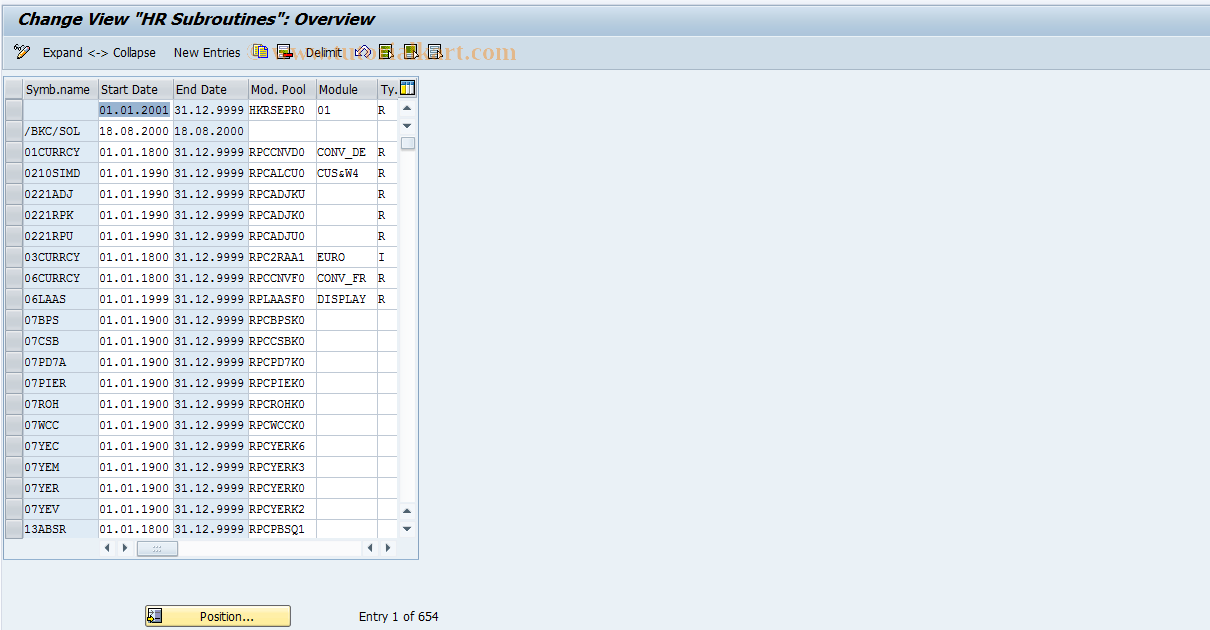 SAP TCode S_AHR_61004063 - IMG Activity: OHAM_PAY003