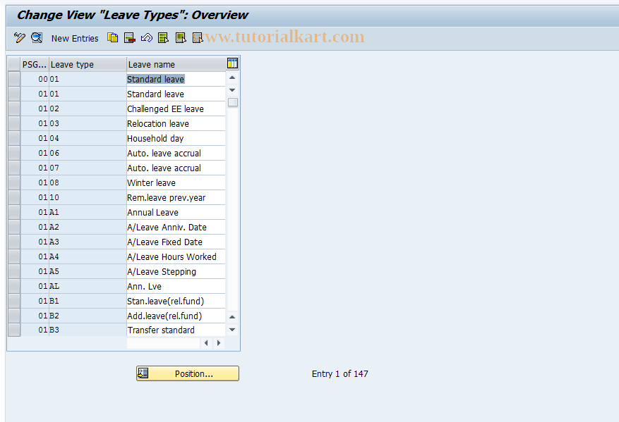 SAP TCode S_AHR_61004095 - IMG Activity: OHADBLU310