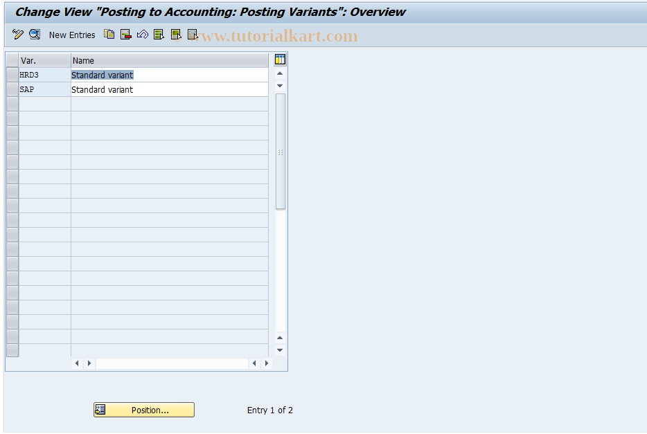 SAP TCode S_AHR_61004115 - IMG-Aktivität: OHASE_RI071