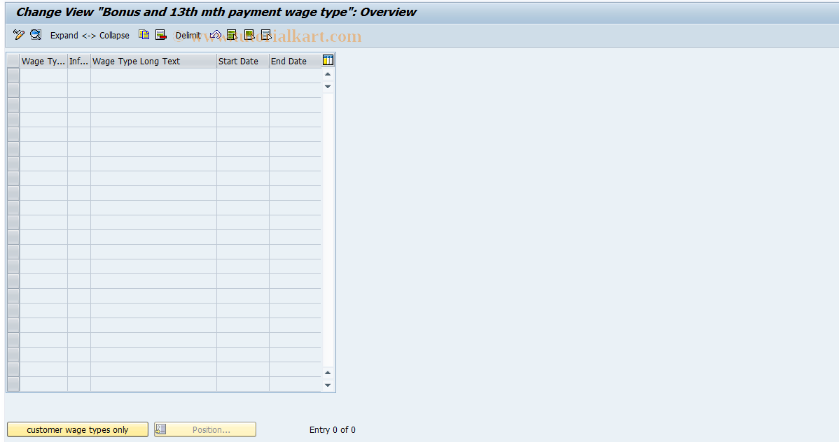 SAP TCode S_AHR_61004138 - IMG-Aktivität: OHAPHTAX009