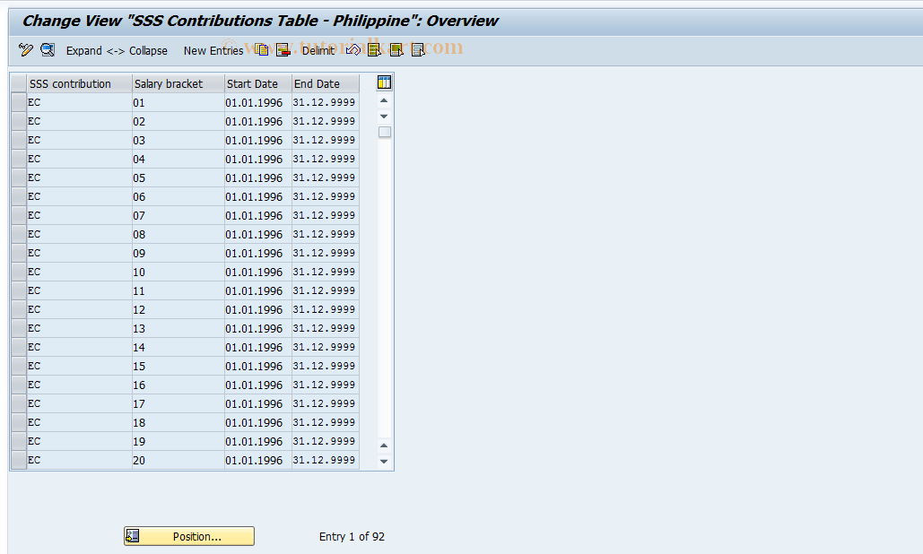 SAP TCode S_AHR_61004145 - IMG-Aktivität: OHAPH_SS000