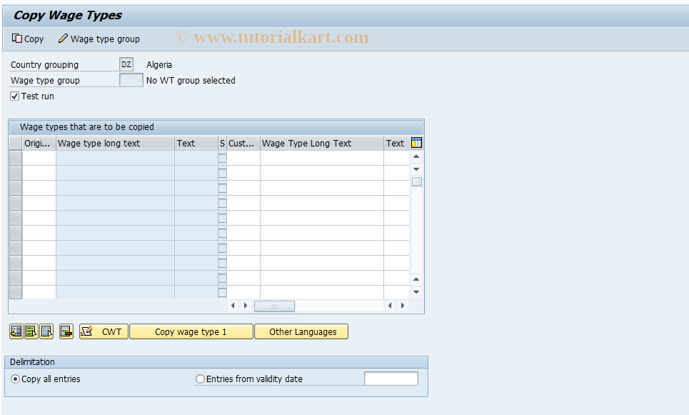 SAP TCode S_AHR_61004163 - IMG-Aktivität: OHASE_AB005