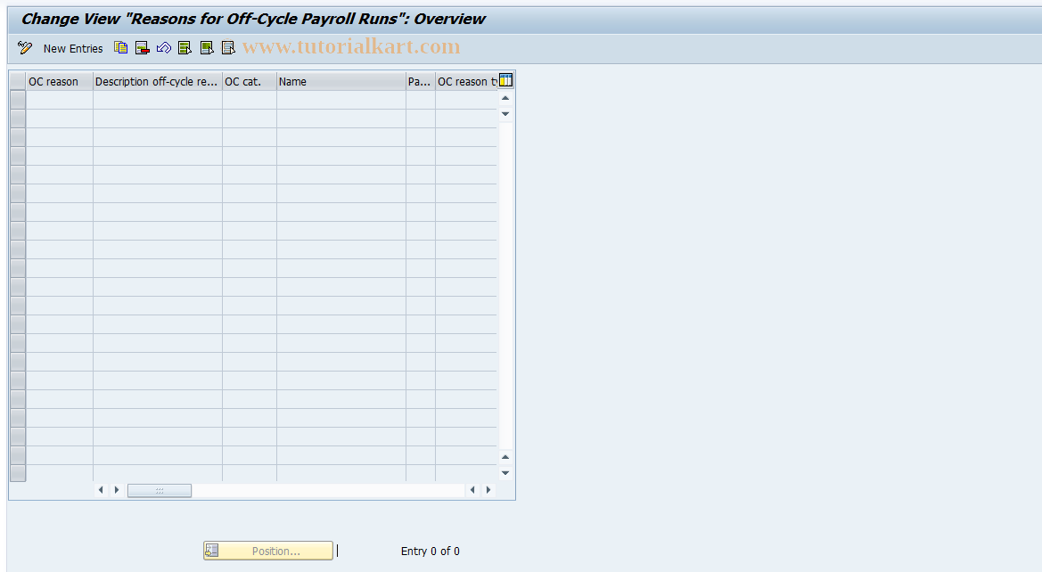 SAP TCode S_AHR_61004166 - IMG-Aktivität: OHAPHOCR001