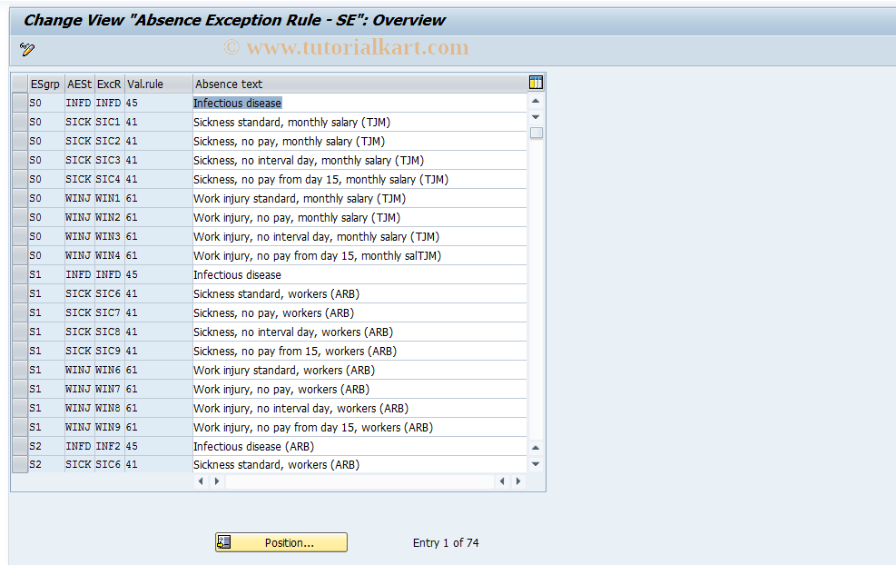 SAP TCode S_AHR_61004167 - IMG-Aktivität: OHASE_AB014