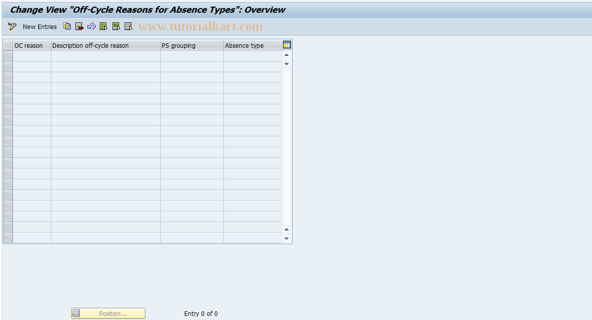 SAP TCode S_AHR_61004174 - IMG-Aktivität: OHAPHOCA001