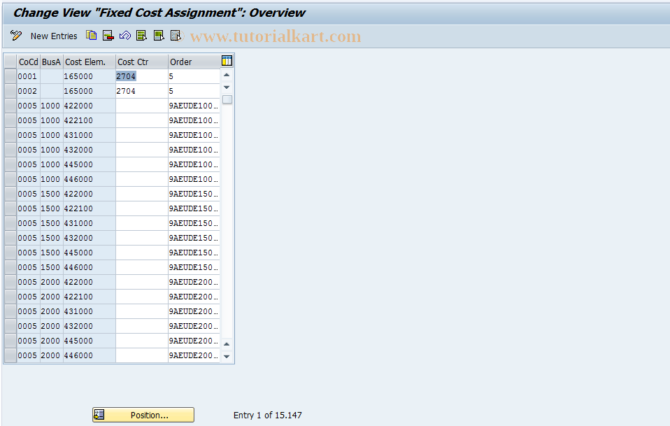 SAP TCode S_AHR_61004180 - IMG-Aktivität: OHASE_RI061