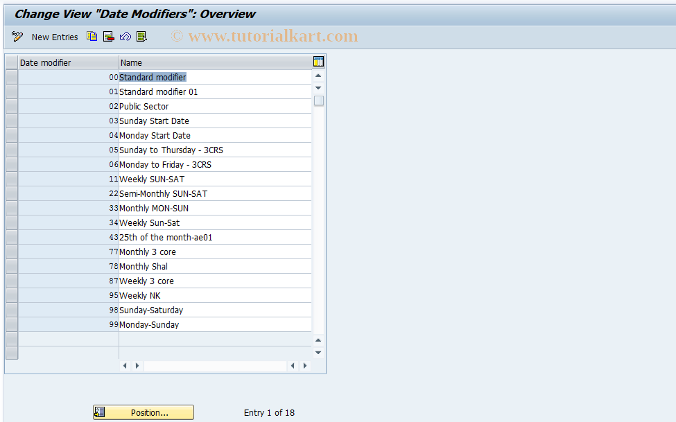 SAP TCode S_AHR_61004296 - IMG-Aktivität: OHASE_UM014