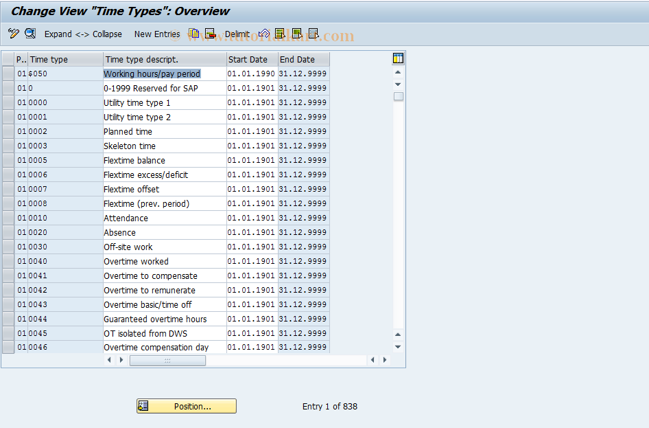 SAP TCode S_AHR_61004320 - IMG-Aktivität: OHASE_TI110