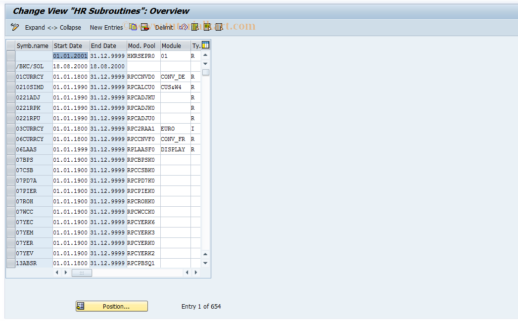 SAP TCode S_AHR_61004358 - IMG-Aktivität: OHAPH_PAY003