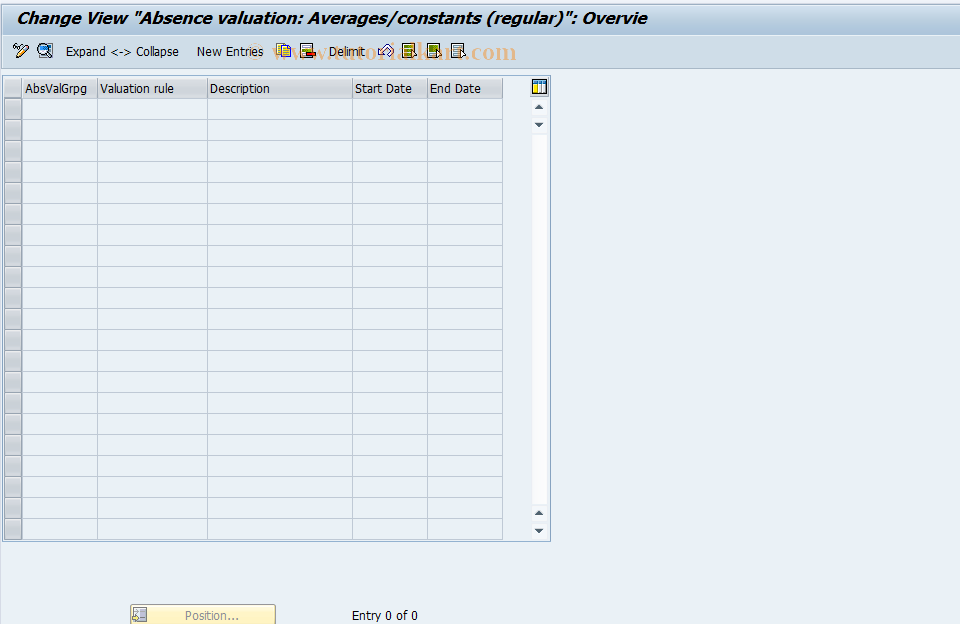 SAP TCode S_AHR_61004393 - IMG Activity: OHAM_AB012