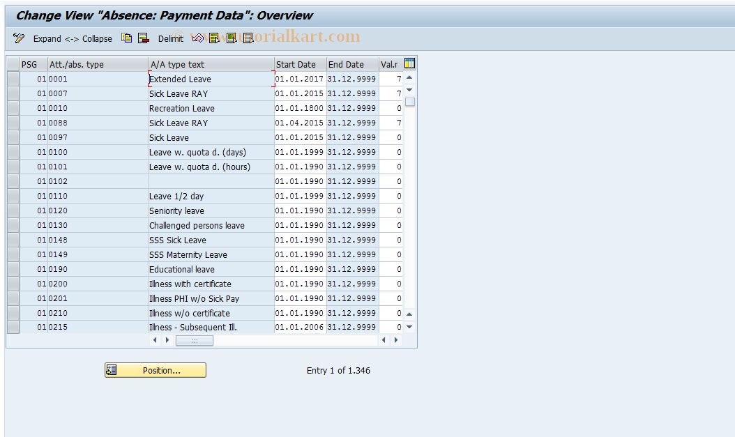 SAP TCode S_AHR_61004415 - IMG Activity: OHAM_AB002