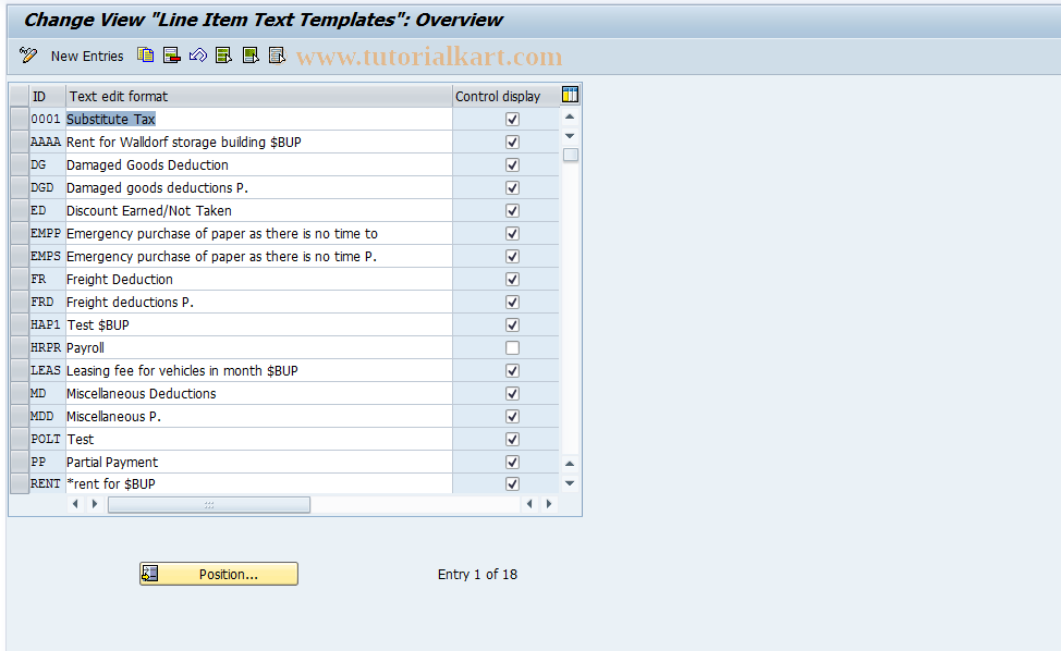 SAP TCode S_AHR_61004437 - IMG activity: OHAERI070