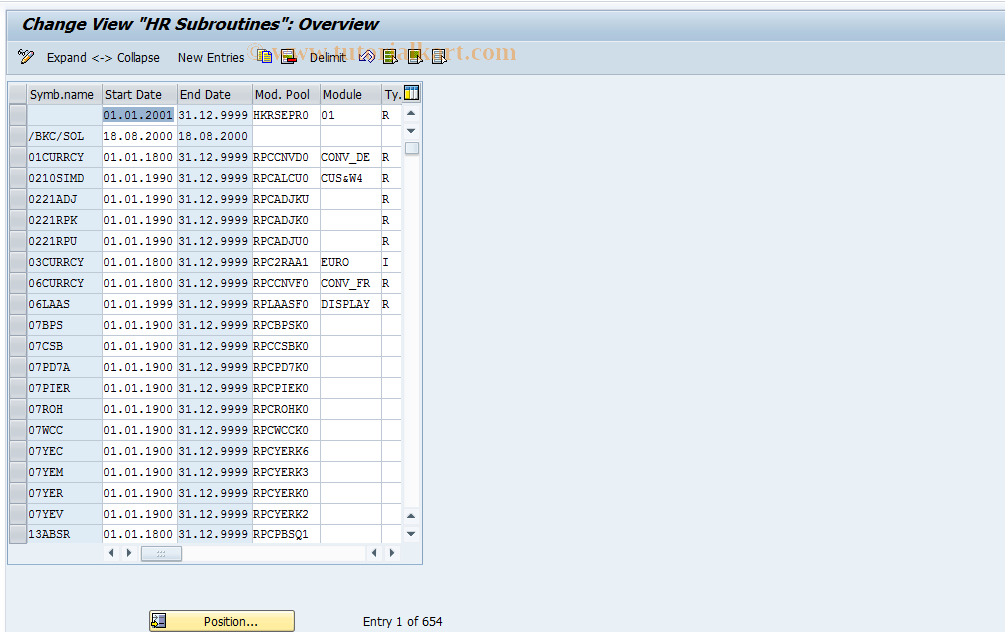 SAP TCode S_AHR_61004499 - IMG activity: OHAEPAY003