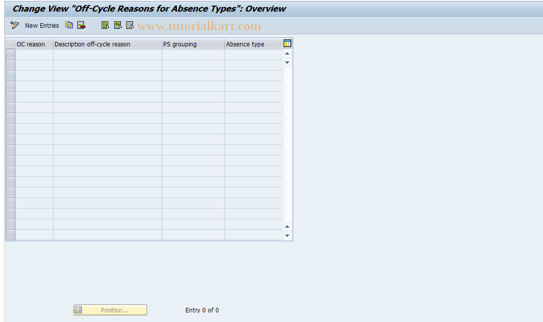 SAP TCode S_AHR_61004502 - IMG-Aktivität: OHANZOCA001