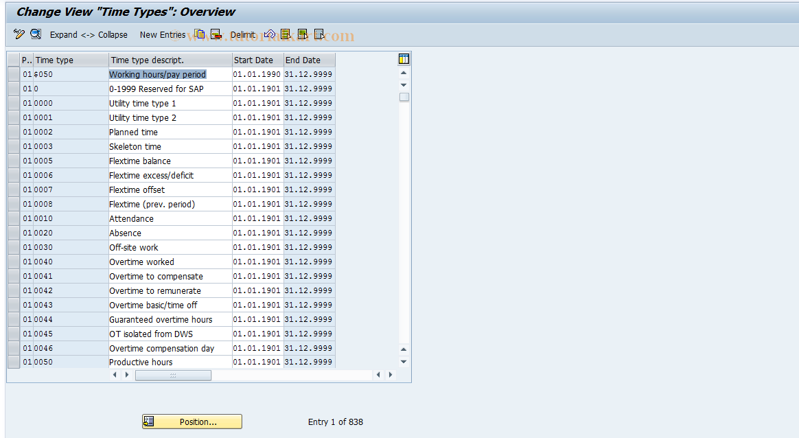 SAP TCode S_AHR_61004575 - IMG Activity: OHAM_TI110