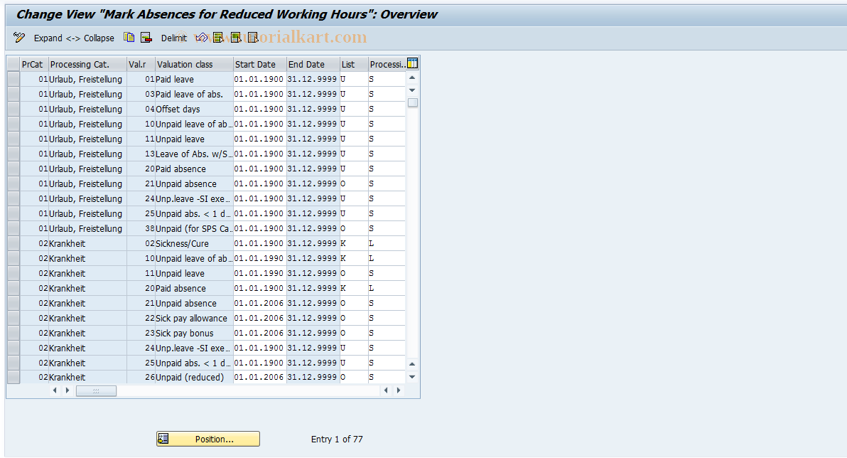 SAP TCode S_AHR_61004601 - IMG Activity: OHADKU160