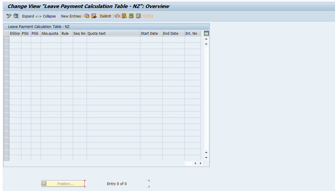 SAP TCode S_AHR_61004630 - IMG-Aktivität: OHANZLVP005