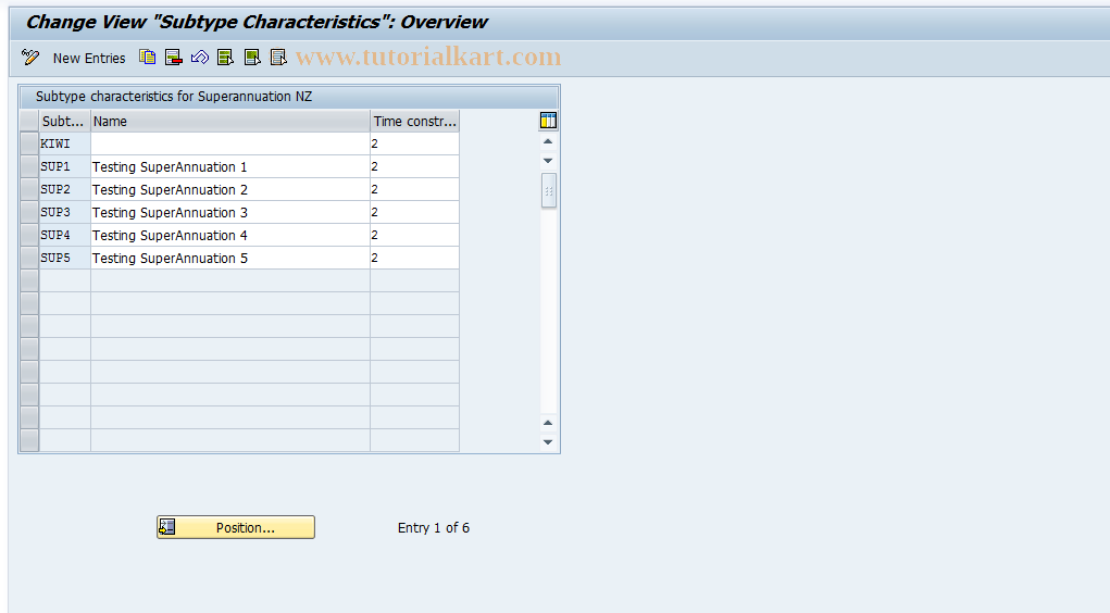 SAP TCode S_AHR_61004709 - IMG-Aktivität: OHANZSUP003