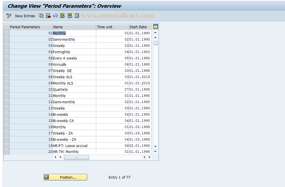 SAP TCode S_AHR_61004769 - IMG-Aktivität: OHAPH_UM012