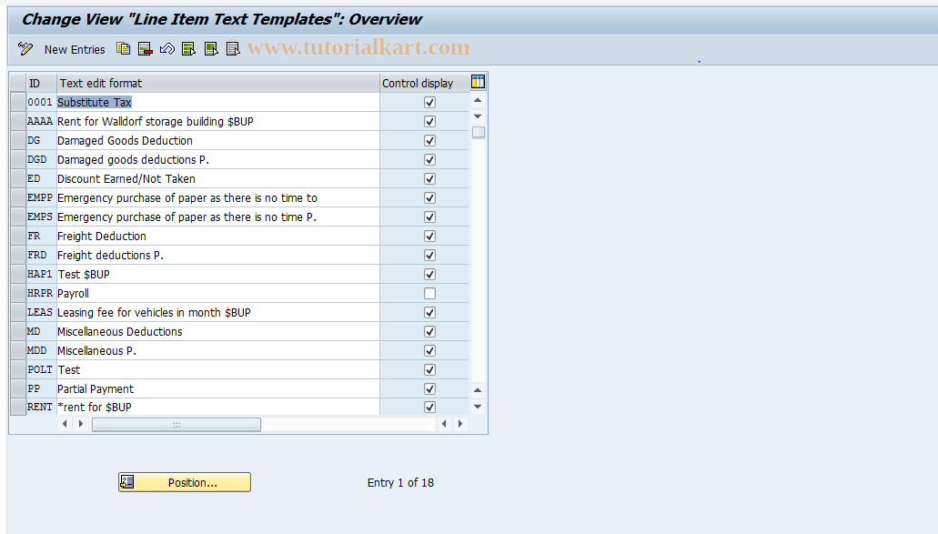 SAP TCode S_AHR_61004794 - IMG-Aktivität: OHANZRI070