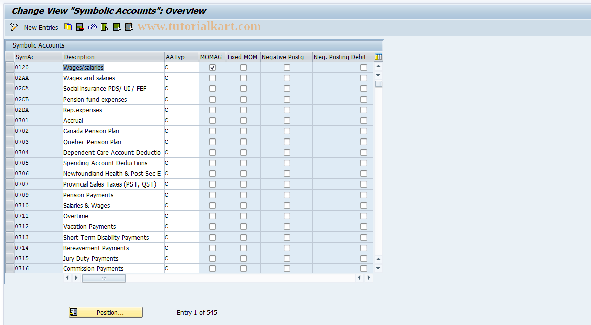 SAP TCode S_AHR_61004836 - IMG-Aktivität: OHANZEOM233