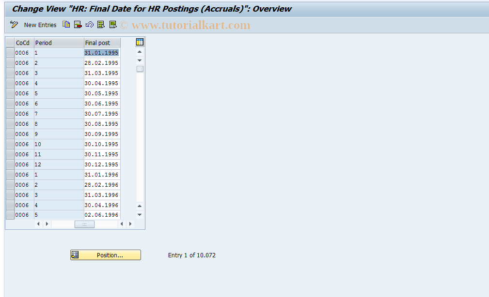 SAP TCode S_AHR_61004843 - IMG-Aktivität: OHANZEOM203