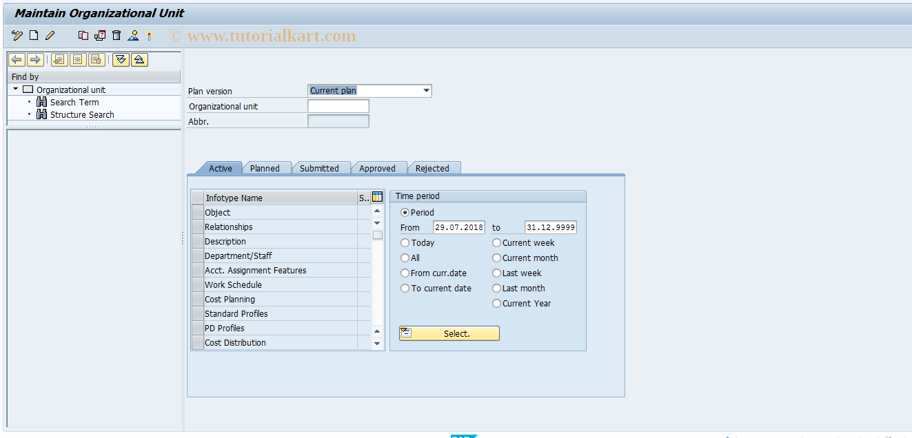 SAP TCode S_AHR_61004980 - IMG Activity: SIMG_CFMENUOHP5PO10