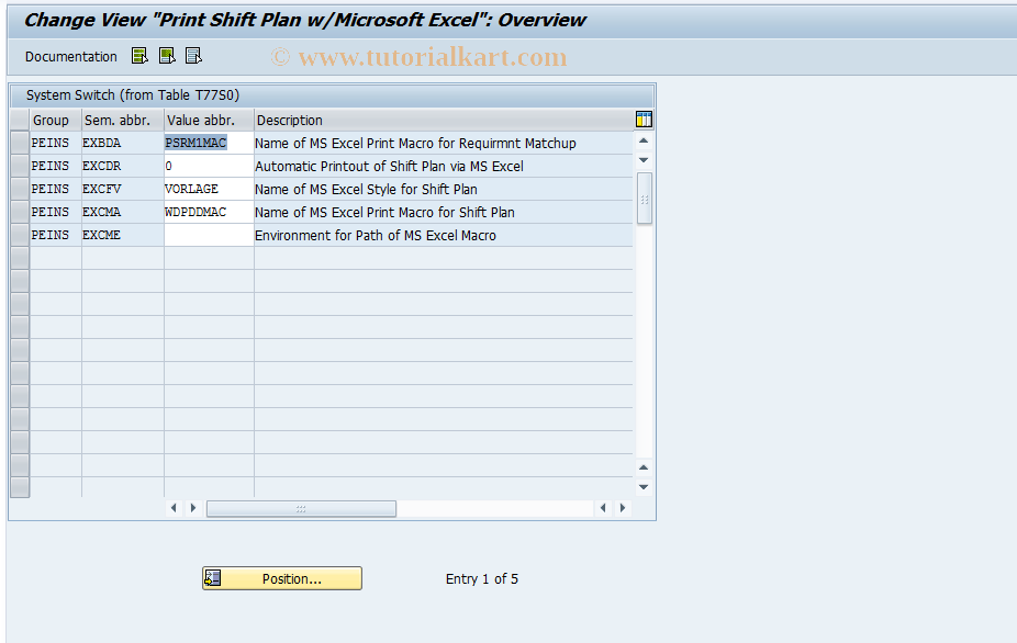 SAP TCode S_AHR_61004999 - IMG Activity: SIMG_CFMENUOHP5OOEX