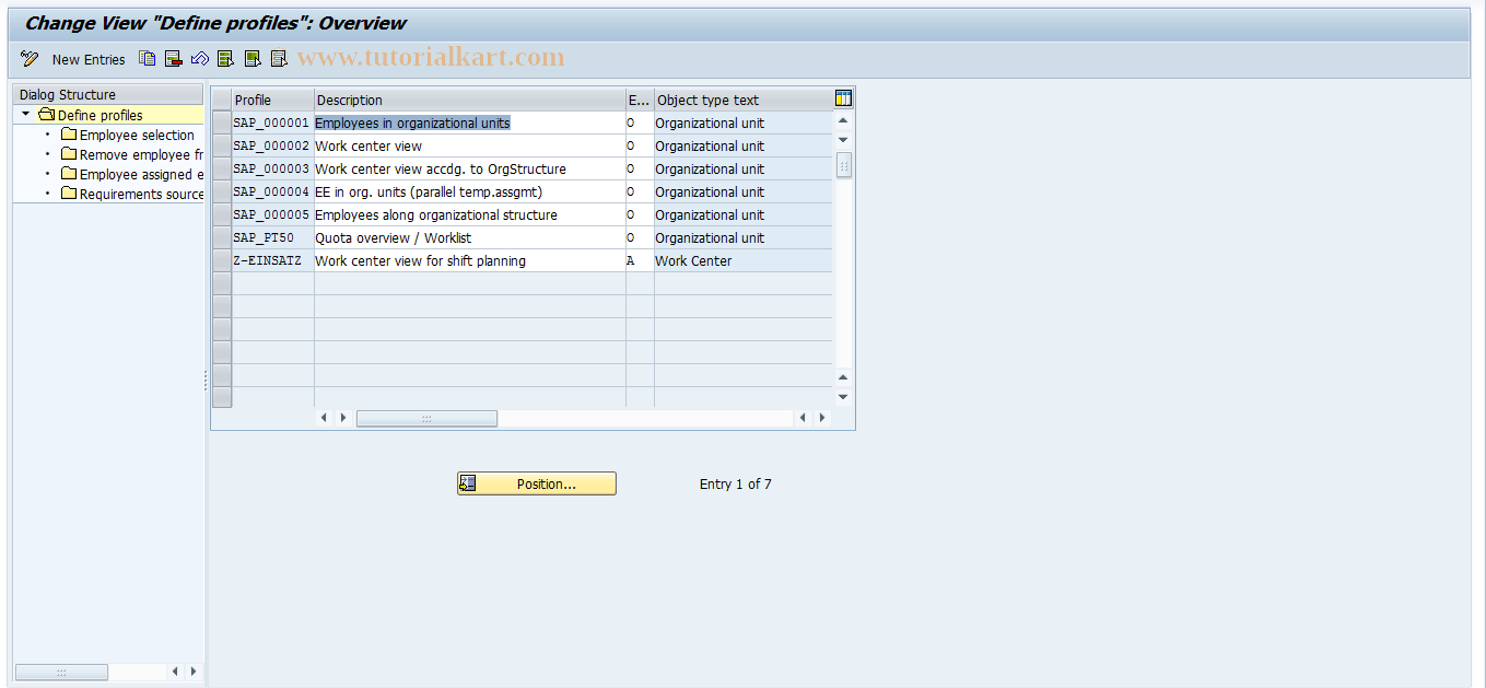 SAP TCode S_AHR_61005007 - IMG Activity: SIMG_CFMENUOHP5PROF