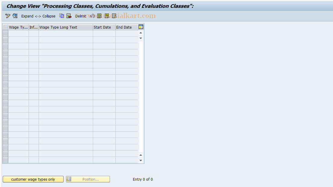 SAP TCode S_AHR_61005029 - IMG-Aktivität: OHAVKL000