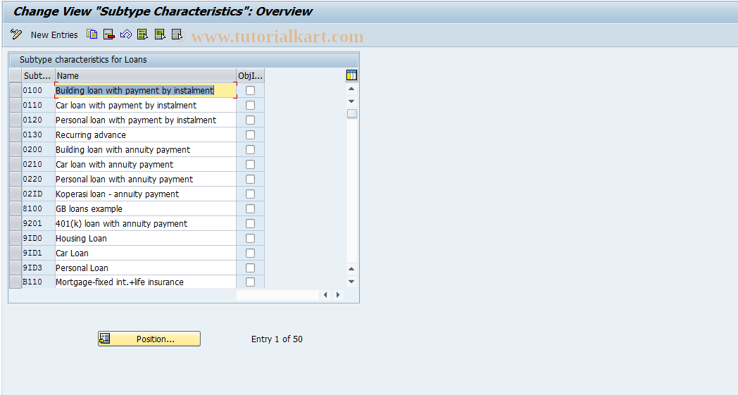 SAP TCode S_AHR_61005039 - IMG-Aktivität: OHALCL020