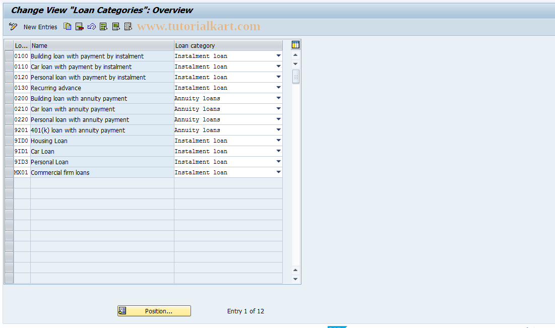 SAP TCode S_AHR_61005042 - IMG-Aktivität: OHALCL030