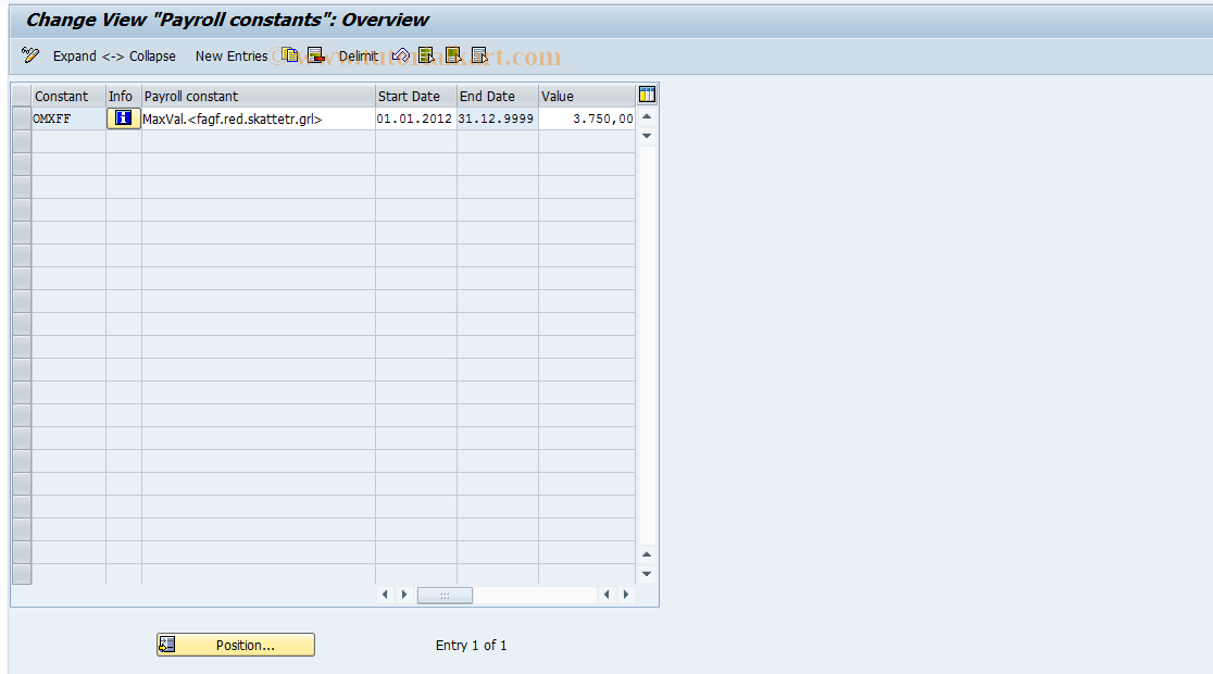 SAP TCode S_AHR_61005044 - IMG-Aktivität: OHAVFORS